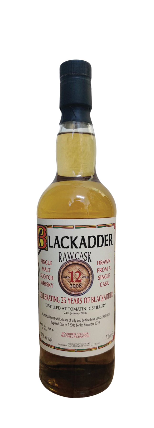 12 Years Old Single Cask Blackadder 59,2% 2008 70cl