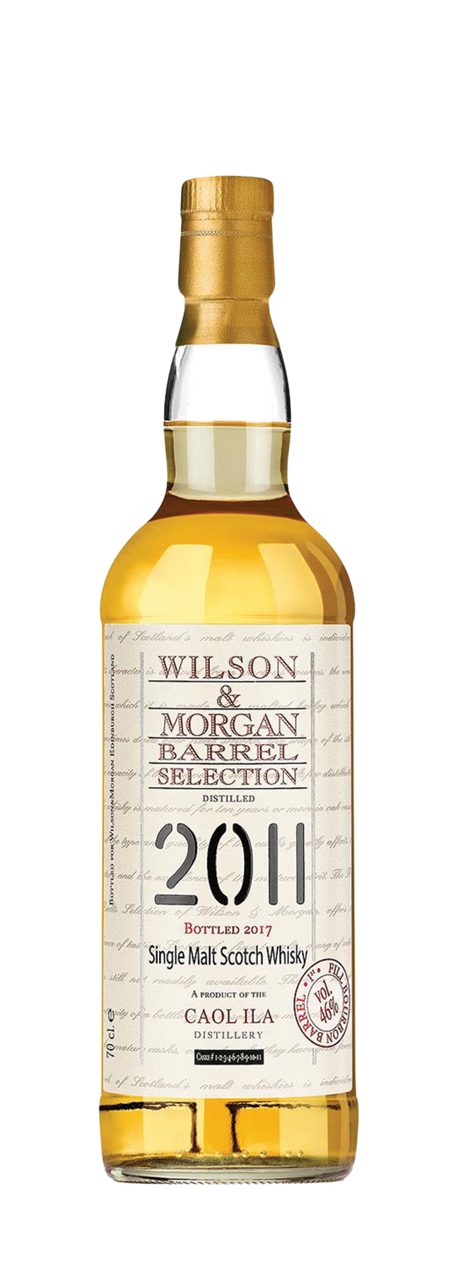 6 Years Old Wilson & Morgan 1st fill Bourbon 46% 2011 70cl