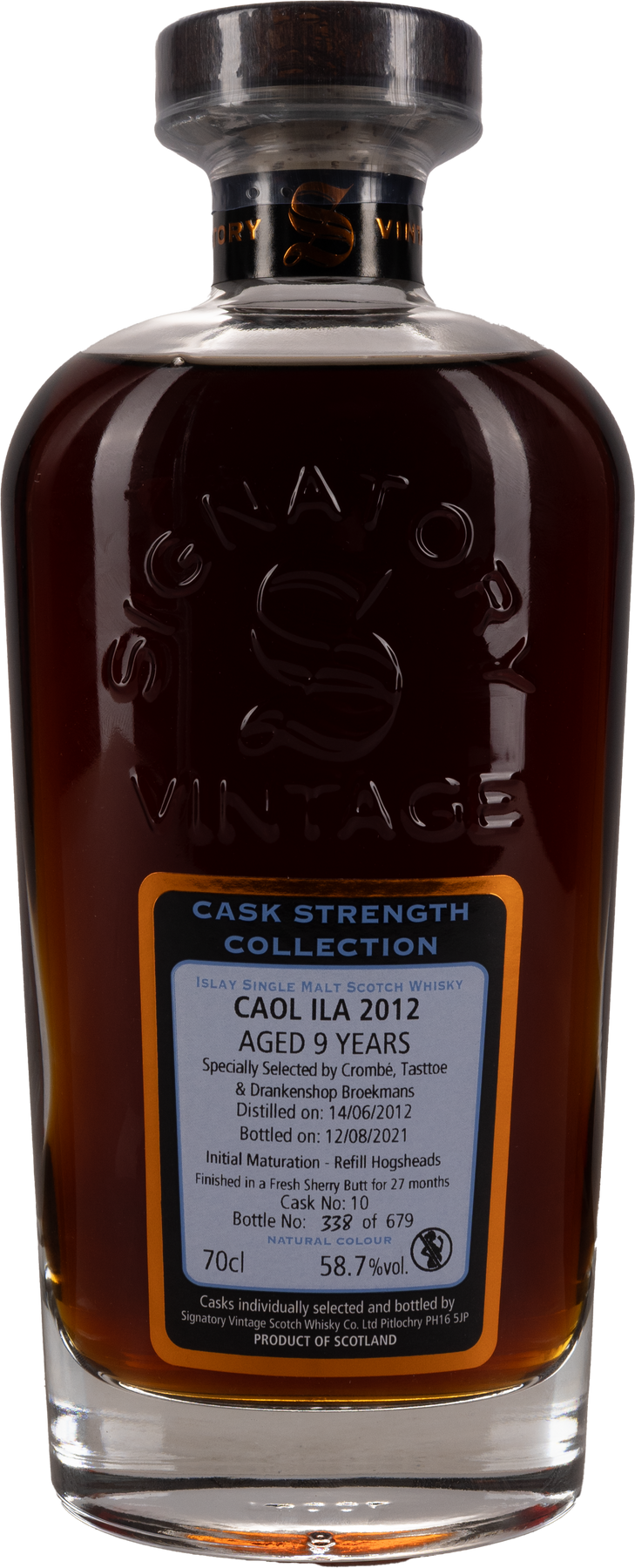 9 Years Old Sherry Butt Crombé Exclusive Signatory 58,7% 2012 70cl